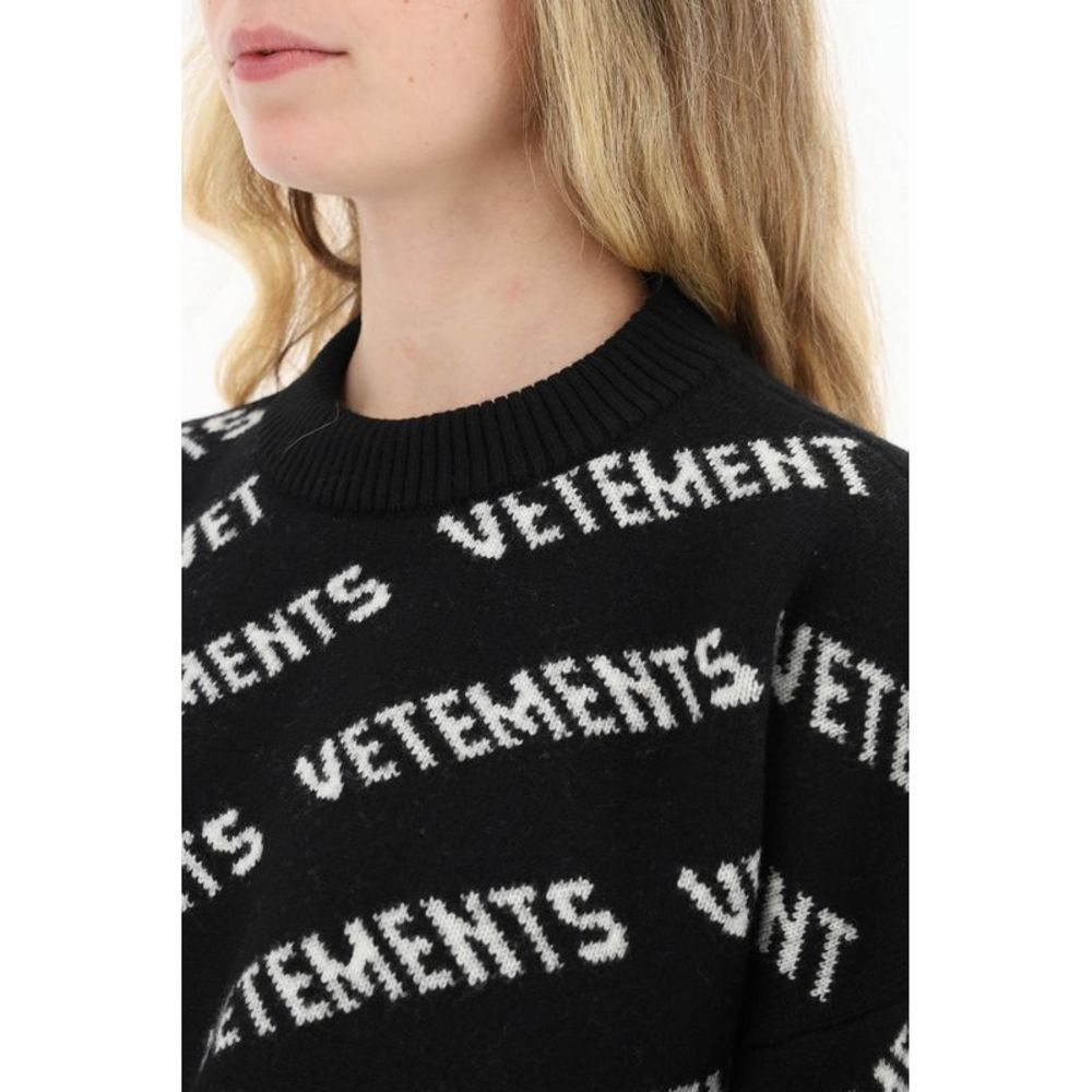 Vetements Cropped Monogram Sweater With Ripped Hem - Picture 4 of 4